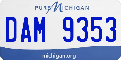 MI license plate DAM9353