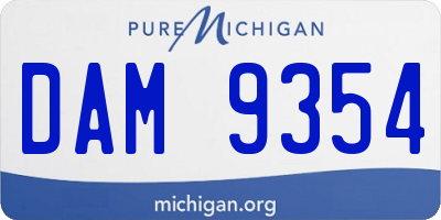 MI license plate DAM9354