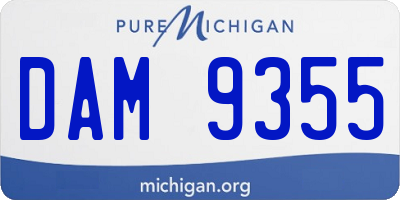 MI license plate DAM9355