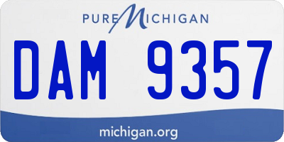 MI license plate DAM9357