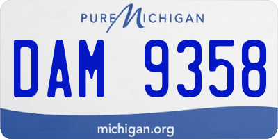 MI license plate DAM9358