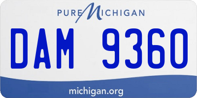 MI license plate DAM9360