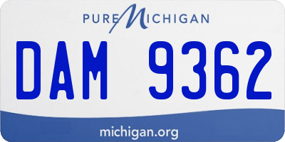MI license plate DAM9362