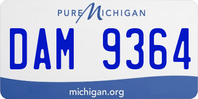 MI license plate DAM9364