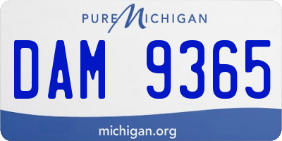 MI license plate DAM9365
