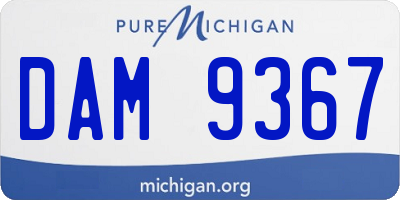 MI license plate DAM9367