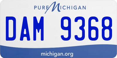 MI license plate DAM9368