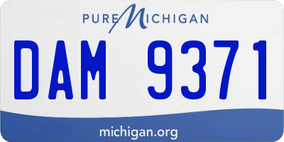MI license plate DAM9371