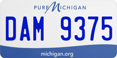 MI license plate DAM9375