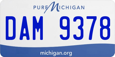 MI license plate DAM9378