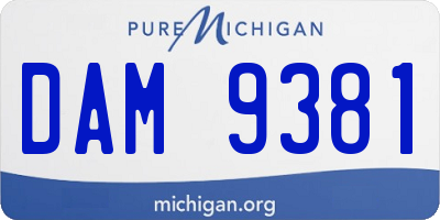 MI license plate DAM9381