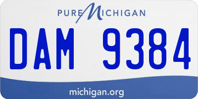MI license plate DAM9384
