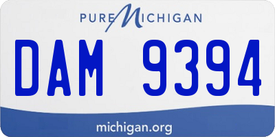 MI license plate DAM9394