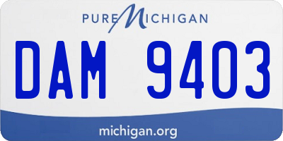 MI license plate DAM9403