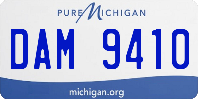 MI license plate DAM9410