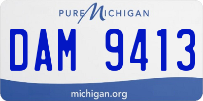 MI license plate DAM9413