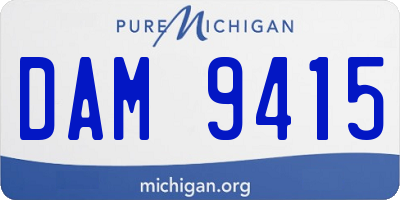 MI license plate DAM9415