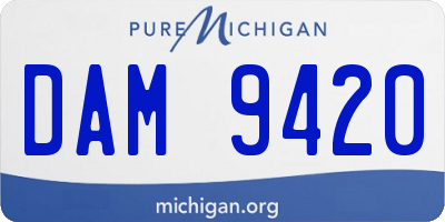 MI license plate DAM9420