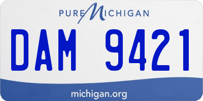 MI license plate DAM9421