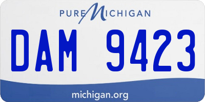 MI license plate DAM9423