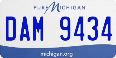 MI license plate DAM9434