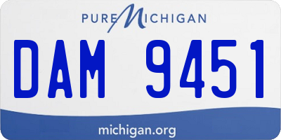 MI license plate DAM9451