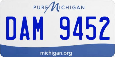 MI license plate DAM9452