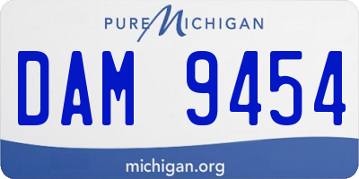 MI license plate DAM9454