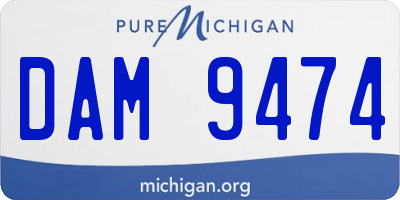 MI license plate DAM9474