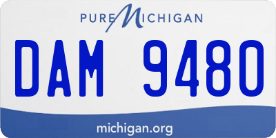 MI license plate DAM9480