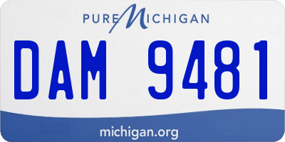 MI license plate DAM9481