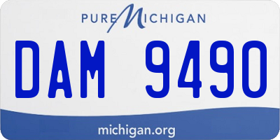 MI license plate DAM9490