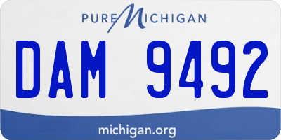 MI license plate DAM9492