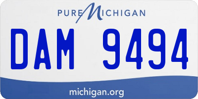 MI license plate DAM9494