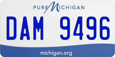 MI license plate DAM9496