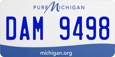 MI license plate DAM9498