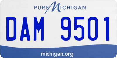 MI license plate DAM9501