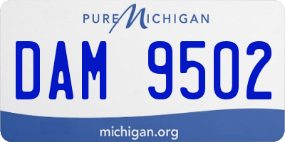 MI license plate DAM9502
