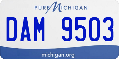 MI license plate DAM9503