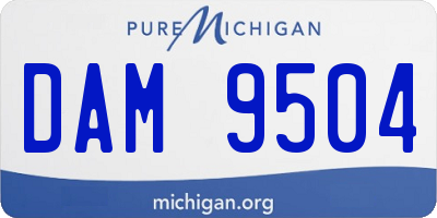 MI license plate DAM9504