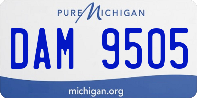 MI license plate DAM9505