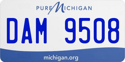 MI license plate DAM9508
