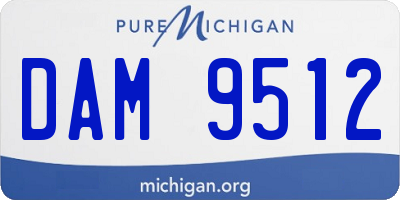MI license plate DAM9512