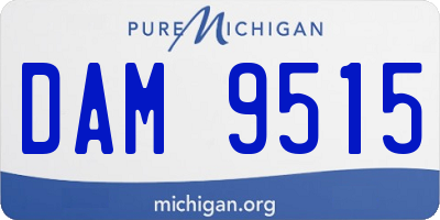MI license plate DAM9515