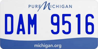 MI license plate DAM9516