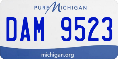 MI license plate DAM9523