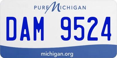 MI license plate DAM9524