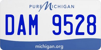 MI license plate DAM9528