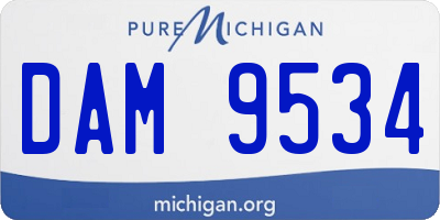 MI license plate DAM9534