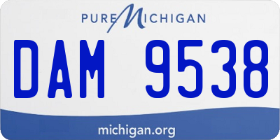 MI license plate DAM9538